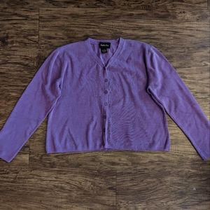 Sandra King Silk Cropped Cardigan Sweater